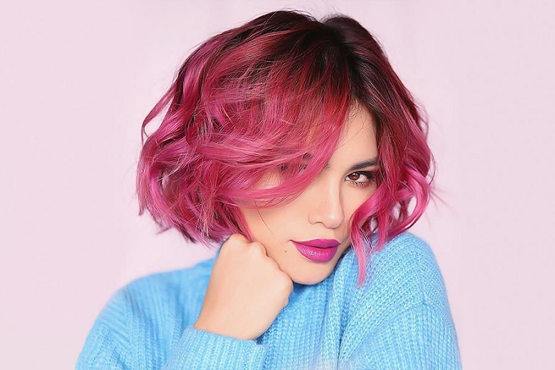 Pink hair dye