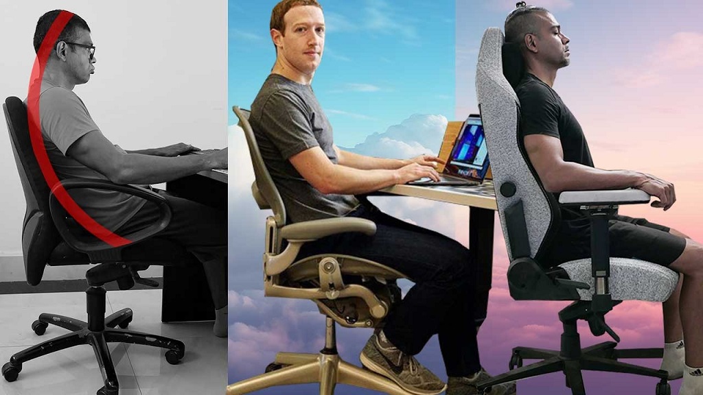 How do you position an ergonomic chair in an office