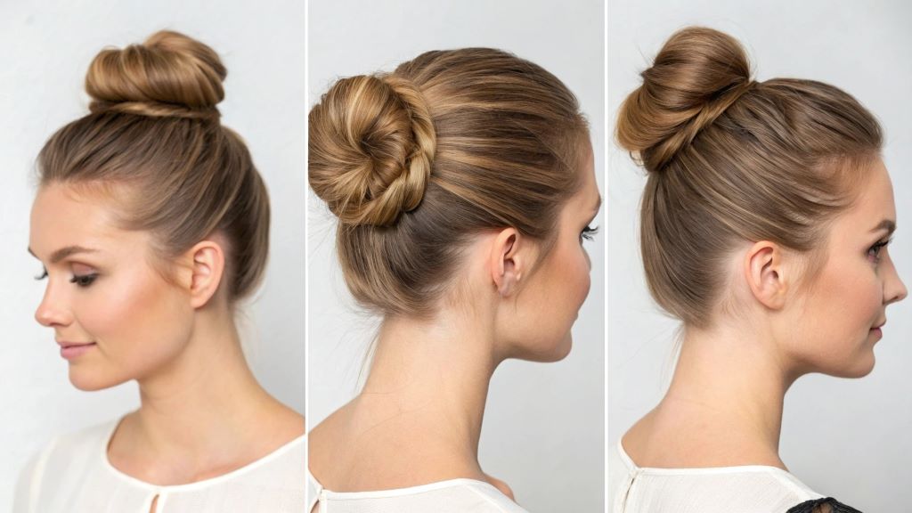 Step-by-step tutorial showing how to create a sleek, long-lasting ballerina bun hairstyle.