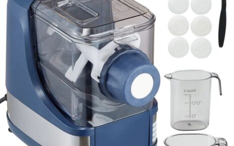 VEVOR smart pasta machine creating multiple pasta shapes.