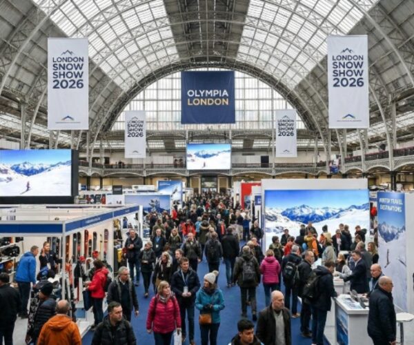 London Snow Show 2026 exhibitor stands at Olympia London
