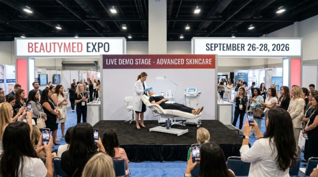 Live skincare treatment demonstration at BeautyMed Expo September 2026