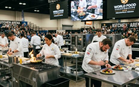 Chefs competing in the Kitchen Arena at the World Food Championships 2026 in Indianapolis Indiana
